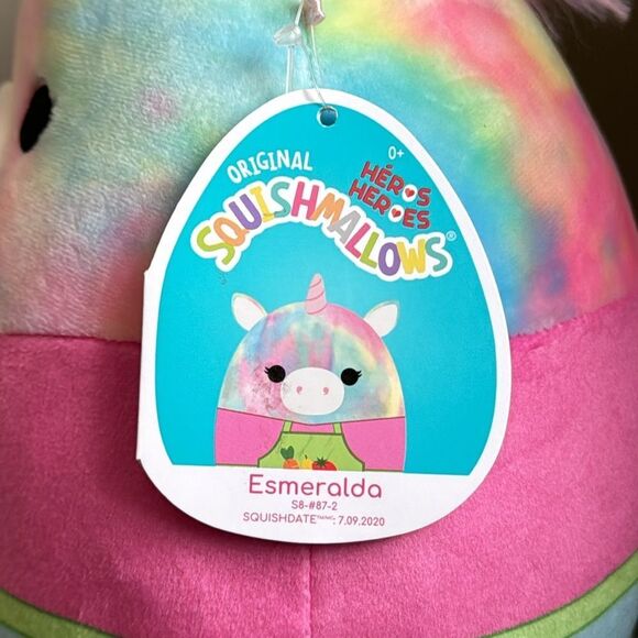 Squishmallow Grocery Clerk Esmeralda the Unicorn 8” UltraSoft Stuffed Plush NWT - Picture 4 of 10